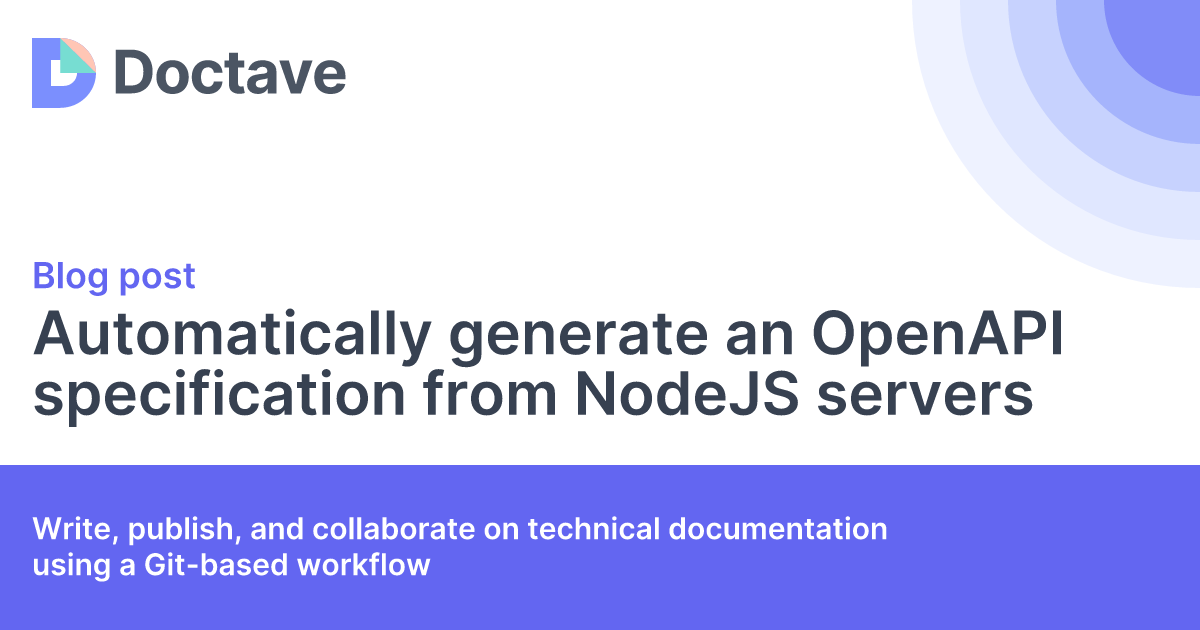 Automatically generate an OpenAPI specification from NodeJS servers