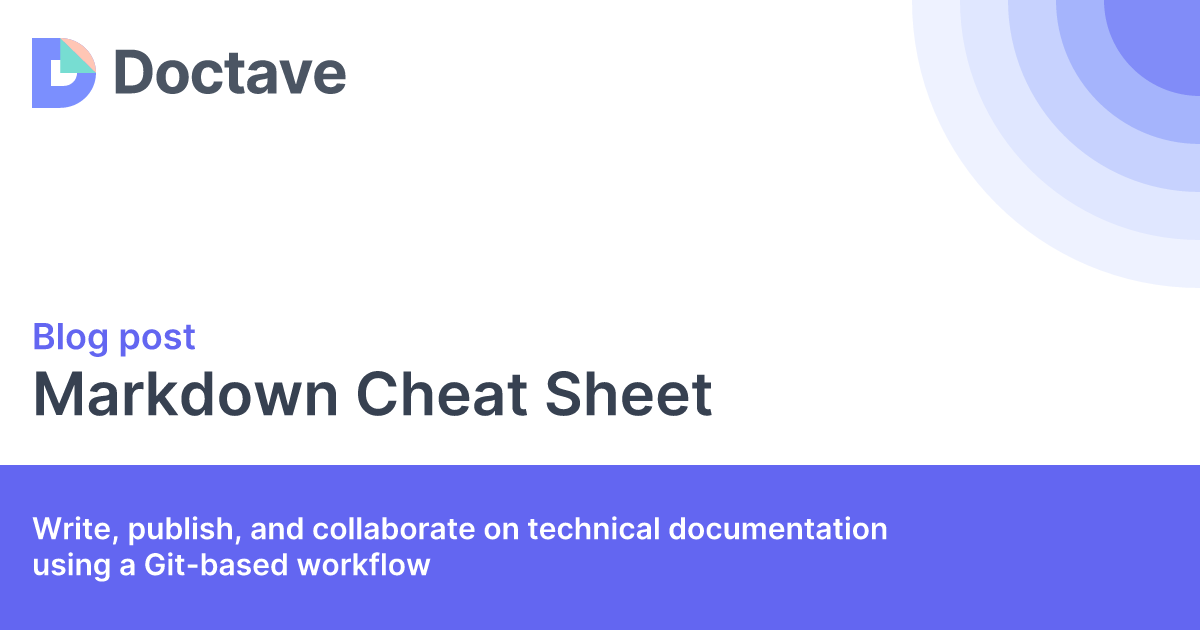 Markdown Cheat Sheet